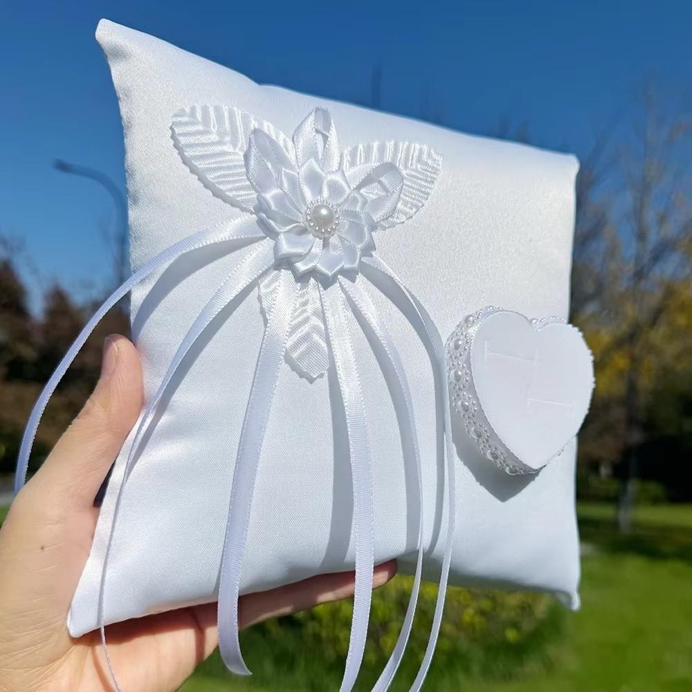 Polyester Wedding Ring Pillow Ribbon Decoration Wedding Ring Holder  Wedding Ceremony