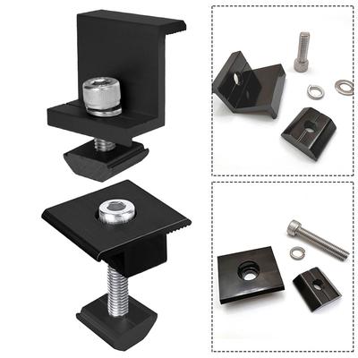 Güneş Paneli Braketi Montaj Kelepçeleri Ayarlanabilir 30mm/35mm Siyah Uç Kelepçesi Orta Kelepçeler Güneş Modülü Fotovoltaik Sabitleme Braketleri