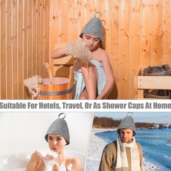 Felt Sunna Hat Unisex Vaporarium Hat Thermal Insulation Elastic Water-absorbing Hair Drying Cap