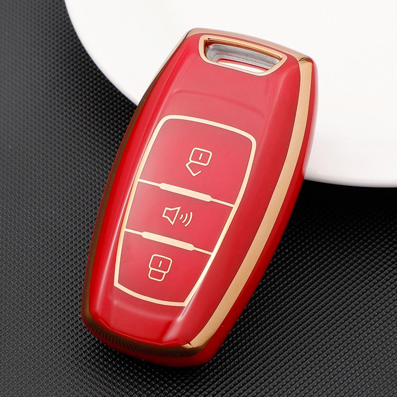 Gold Edge TPU Key Case for Haval Models H2S, H4, H6, H8, H9, M6, F5, M6, X7 - Great Wall