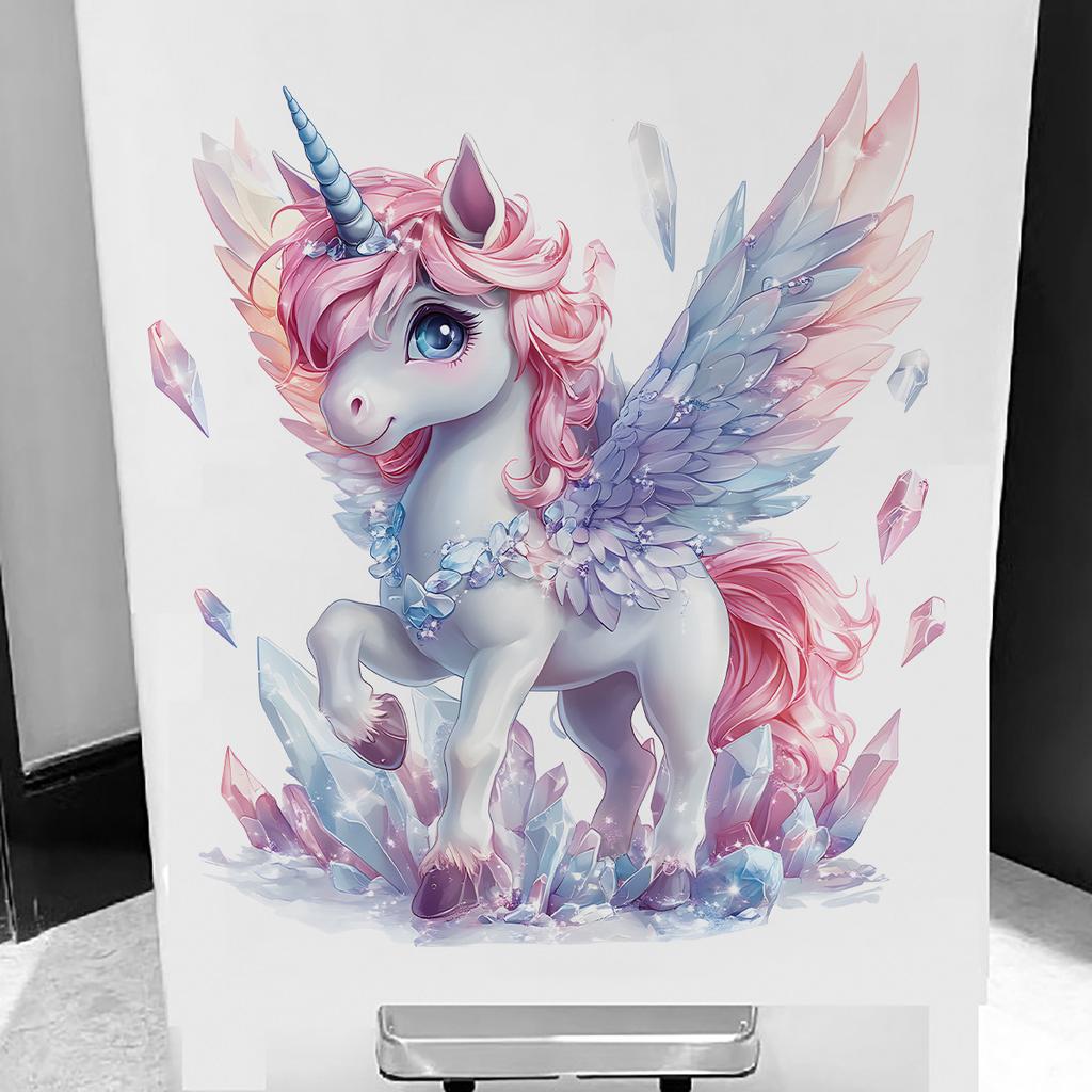 Rainbow Unicorn Wall Stickers, Magical Removable Self-Adhesive Decals for Kids Room & Living Room Decor