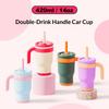 14oz Straw Car Cups Contrasting Color Children's Student Thermos Cup Stainless Steel Water Cup Handle CarCup