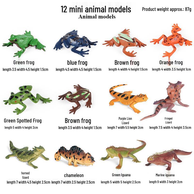 Wildlife Simulation Set: Gray Wolf, Hedgehog, Red Fox, Tree Frog, Wild Boar, Chipmunk, White-tailed Deer - Perfect Christmas Gift
