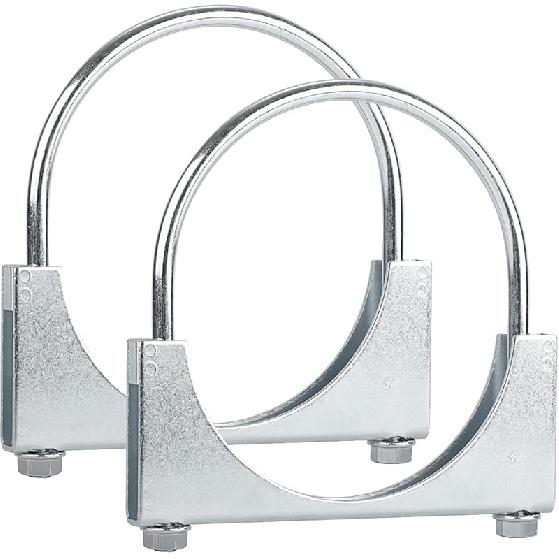 LCGP 2" Heavy Duty U Bolt Clamps Saddle Type Anti-Corrosion 2 Pack Muffler Clamps