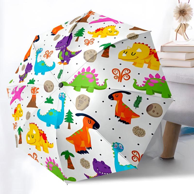 1pc Dinosaur Pattern Automatic Open/Close Umbrella, Compact Travel Umbrella, 8-Rib Sturdy Frame - Ideal Gift for Friends Yy251118006