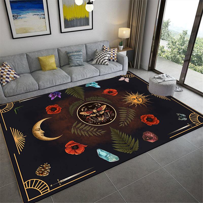 Butterfly Moon Mushroom Carpet Rug for Living Room Bedroom Home Sofa Decoration,Kids Play Non-slip Floor Mat