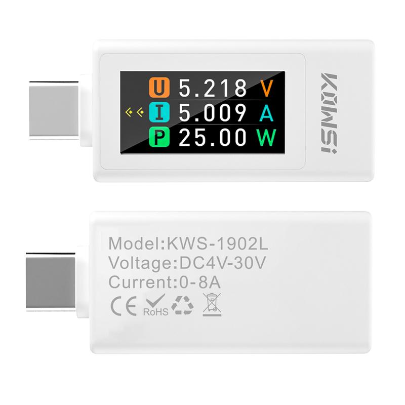 DC 4-30V 0-8A Digital Voltage Current Power Meter 240W Tester Type C Interface Voltmeter Amperemeter Monitor Data Storage