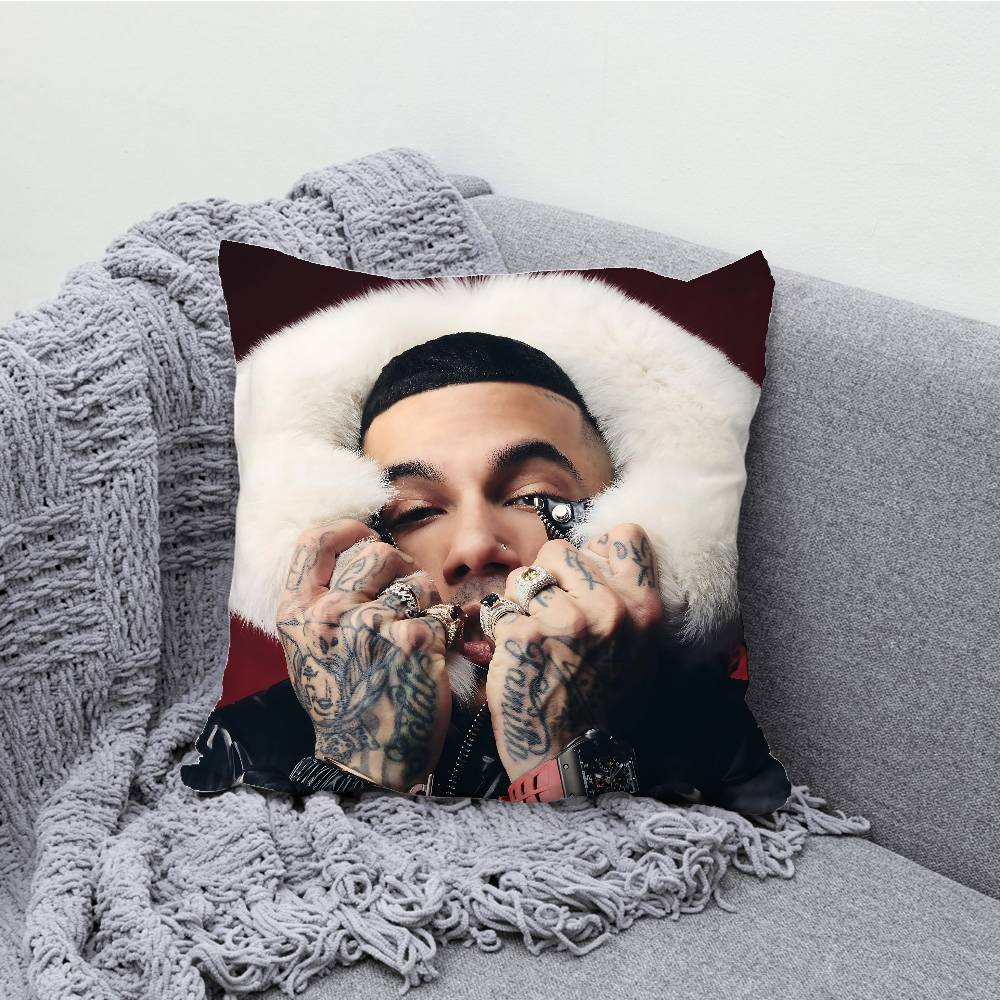 SANTANA MONEY GANG Sfera Ebbasta Throw Pillow Case For 45x45cm 55x55cm 30x30cm Square Car Pillowcase Home Bedchamber Decor Gift