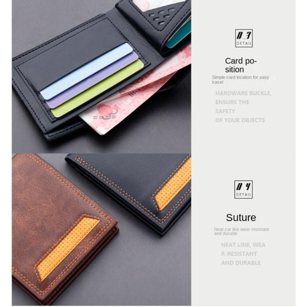 Waterproof Men's Short Wallet Soft Male  Coin Pocket High Quality 2 Fold Purse  Travel