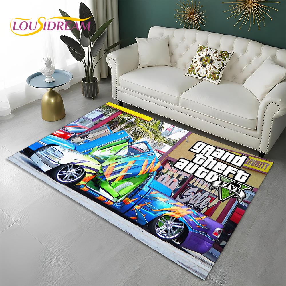 Grand Theft Auto Games 3D GTA  Gamer Carpet Rug for Home Living Room Bedroom Sofa Doormat Decor,kids Area Rug Non-slip Floor Mat