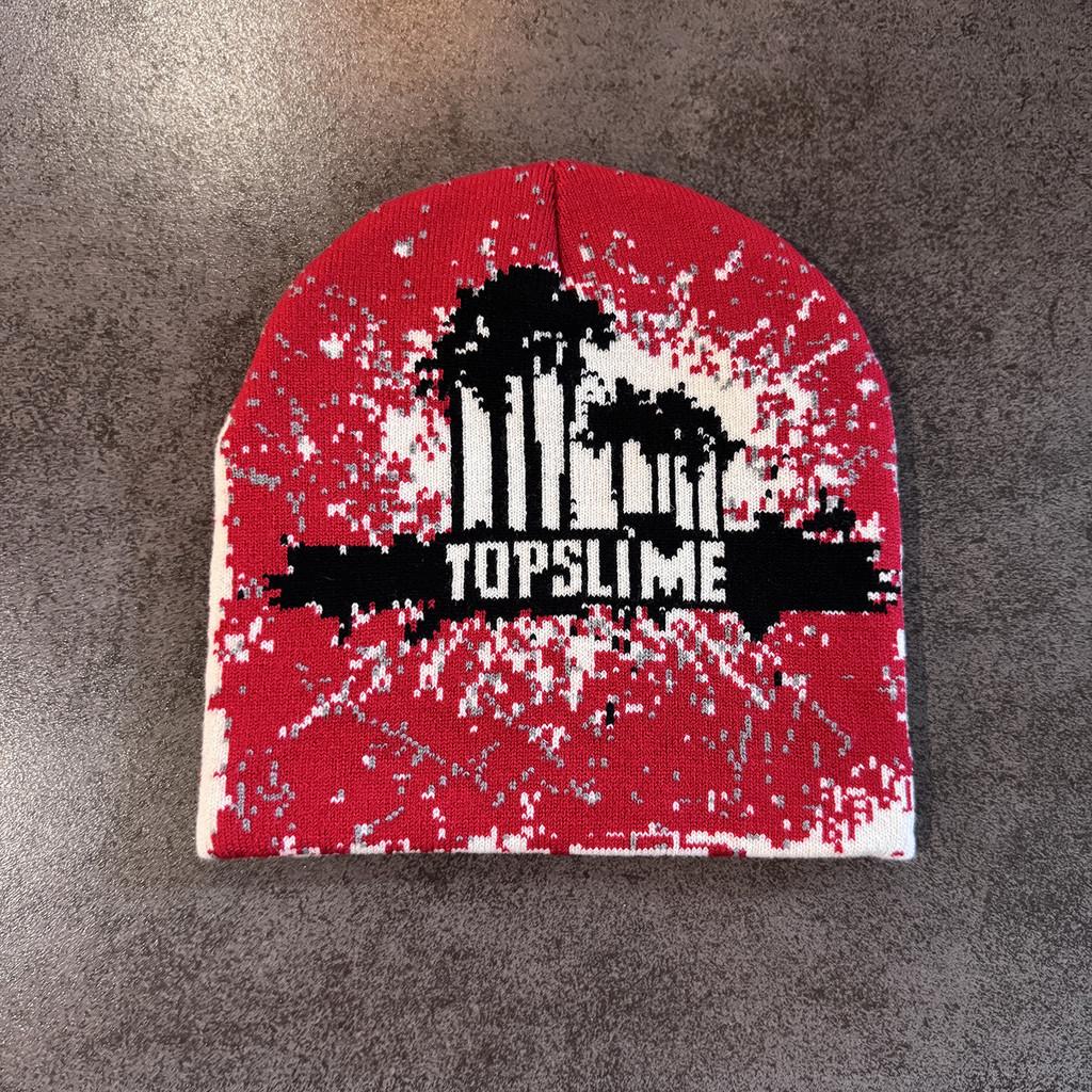 Hip Hop Knit Hat For Men Women Winter Warm Beanie With Letter Print Streetwear Red