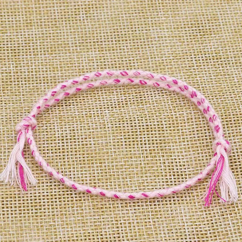 Boho Four Strand Color Handmade Waterproof Woven Thread Wrap Bracelet Simple Rope Knot Bracelet Friendship Bracelets