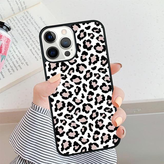 Black and White Leopard Texture Phone Case For iPhone 17 Air 16 15 14 plus 12 13 Pro max Shell Cover coque