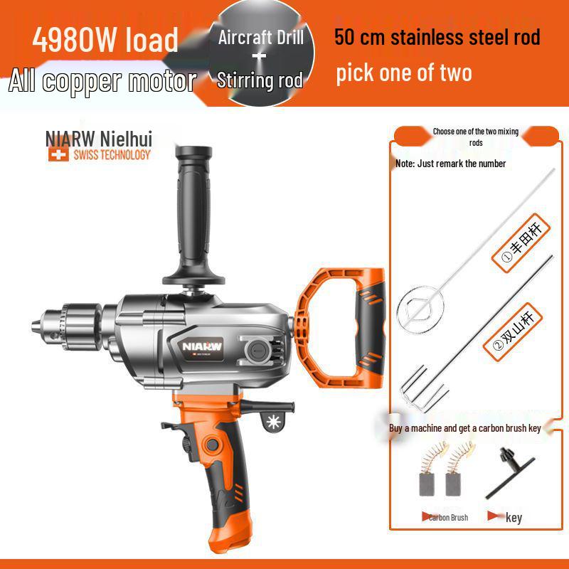 Nai Er Hui High Power Multi-functional Electric Mixer for Paint, Putty, Cement, and Mortar