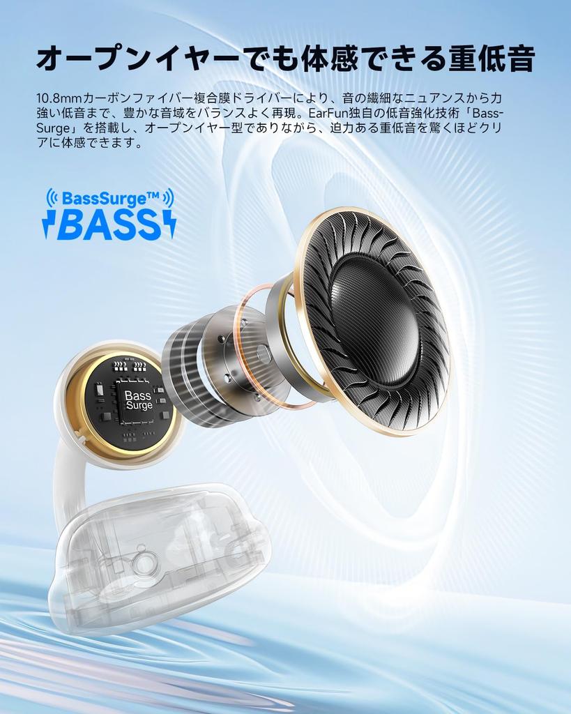 2025 SUMMER Gold Award EarFun Clip Ear Cuff Bluetooth LDAC Comfortable and Stable Ear No Ear Up to 40 Hours of Continuous 3D Sound Leak Prevention and