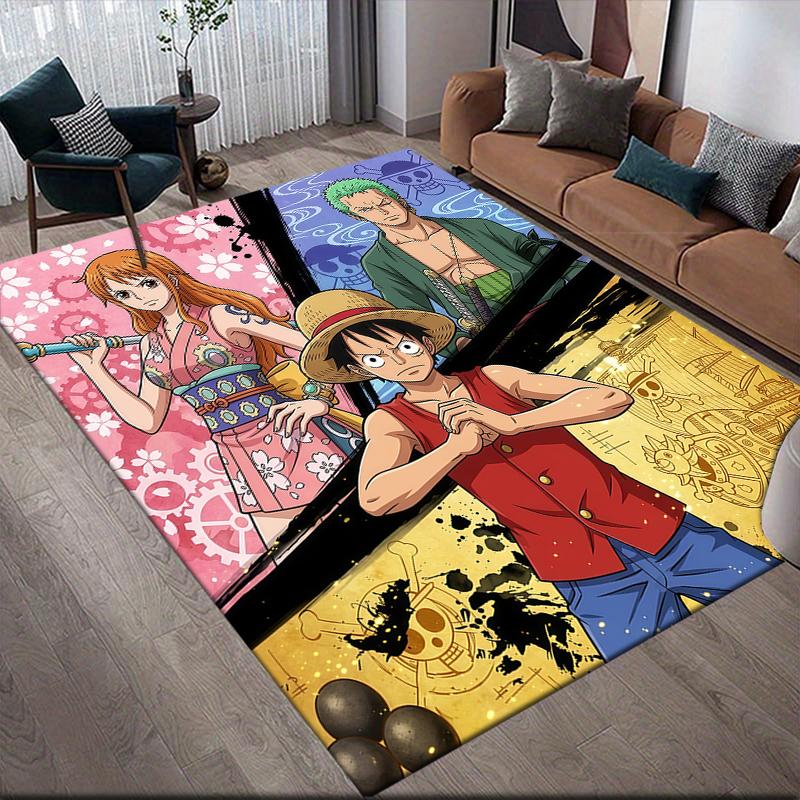 One Piece design Anti-Slip Floor Mat, Rectangular Carpet for Sofa Zone, Bedroom and Living Room Decor.xwn