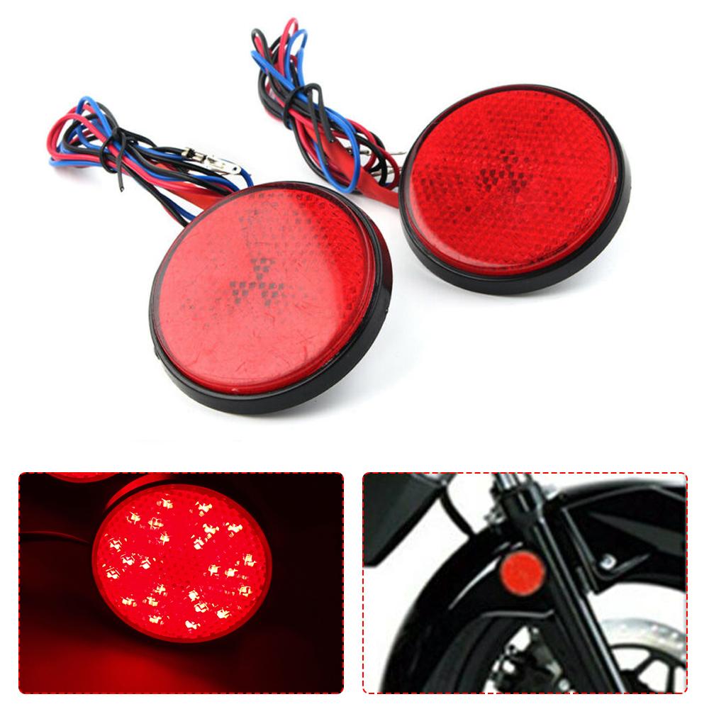 Round LED Turn Signals Light 12V Motorcycle 2inch Side Marker Lamp Rear Reflector Brake Lamp Taillight For Dirt Bike Cafe Racer