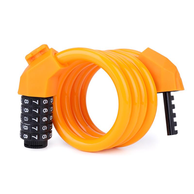 Five-Digit Cross-Border Anti-Theft Bicycle Lock with Thickened Steel Cable and Bracket