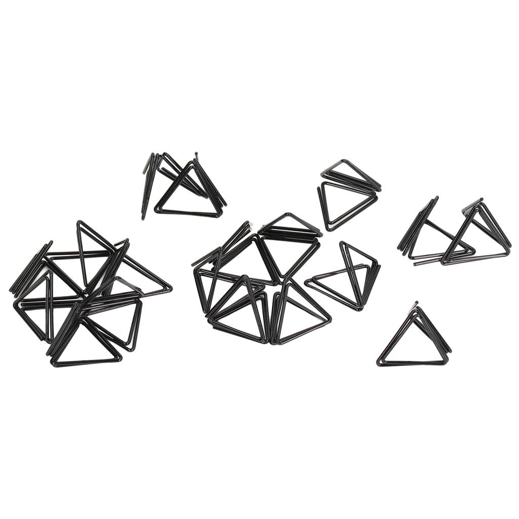 100 buc agrafe triunghiulare pentru hârtie, design triunghiular metalic rezistent la rugină, agrafe drăguțe pentru notițe