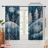 2pcs,2D Plane Printing Pattern Curtains Modern Christmas Snowflakes Polyester Fabric (without Rod) Versatile All Ldeal for