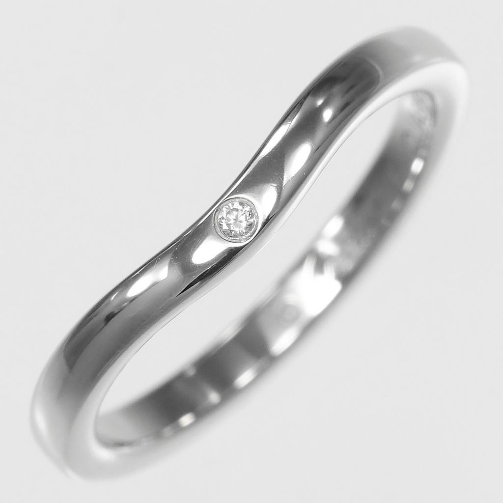 CARTIER Ballerina curve Ring Pt950Platinum/diamond #4.1(US Size) 3g Women Used