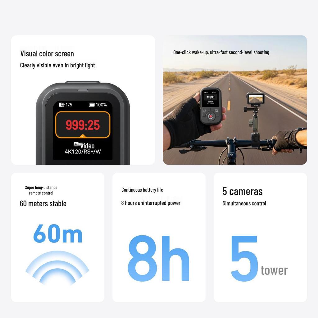 Taixun Action Remote for DJI Action 6/5Pro/4/OSMO 360 HD
