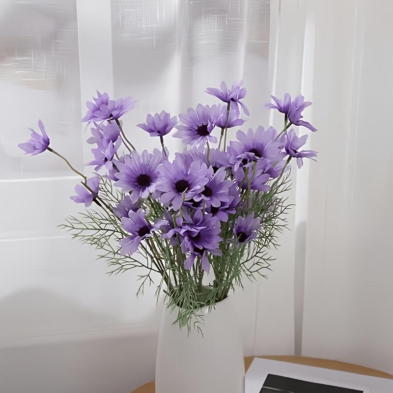 5pcs Artificial Small Daisies Lifelike Fake Daisy Flowers Faux Mini Daisies for Home Vase Decor Wedding Party Table Centerpieces