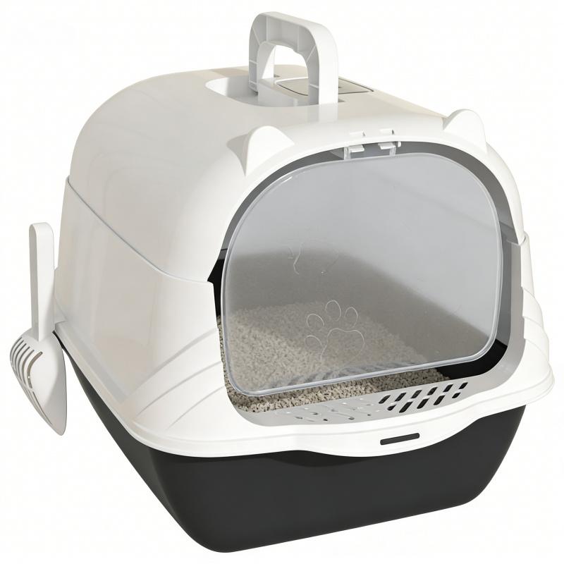 Tragbare Deodorierende Ritter Schwarz X-Large Katzenklo Anti-Spritz Vollständig Geschlossen mit Leicht zu Tragendem Griff Kätzchen Geruchsdicht