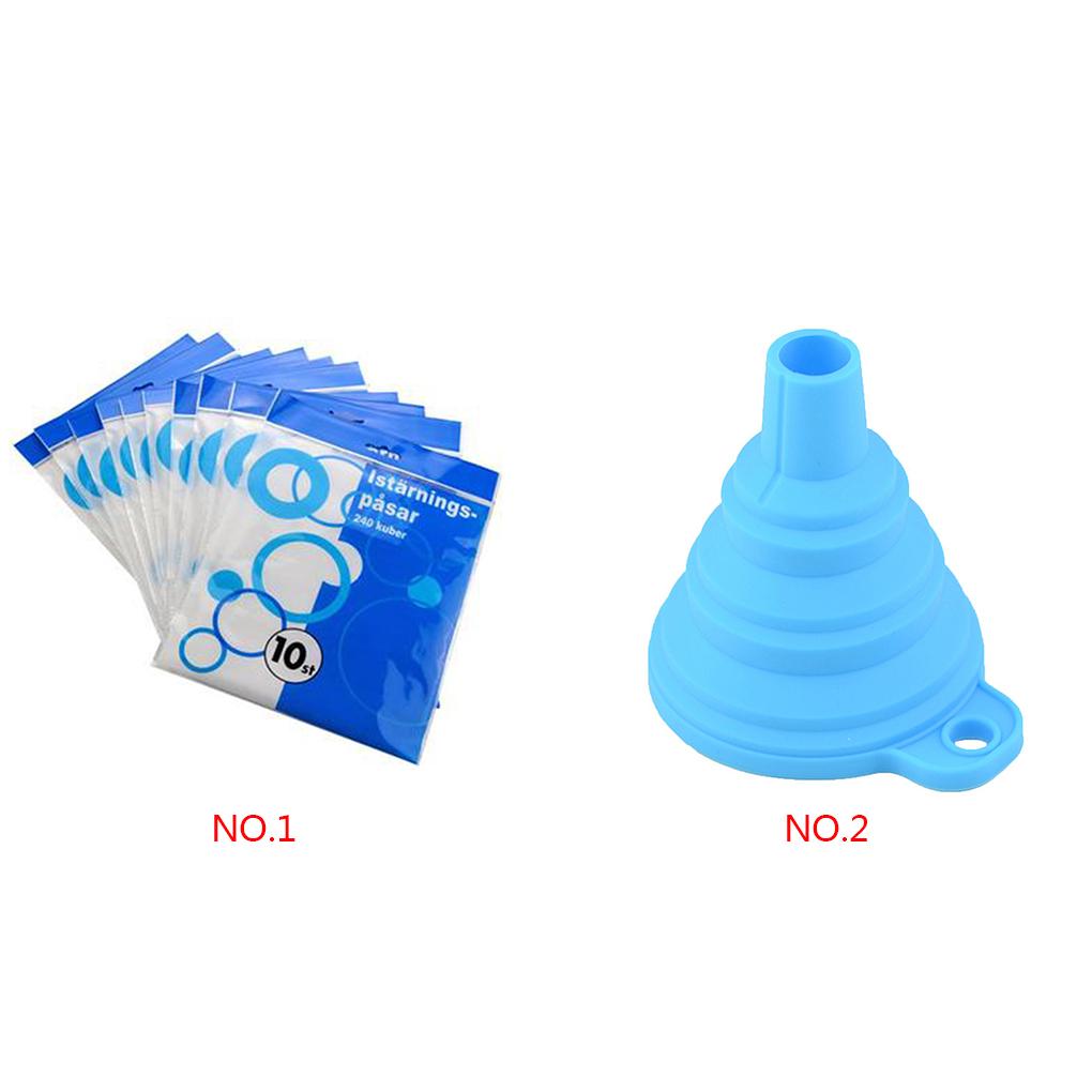 100 Disposable Ice Cube Bags Freezer Plastic BBQ Party Cubes Maker Tray