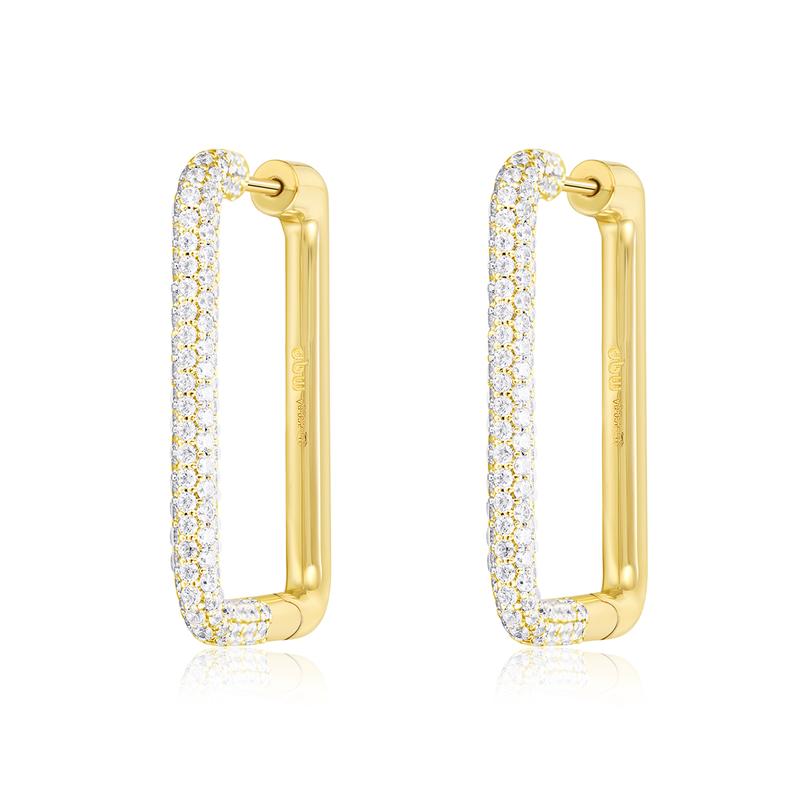 APM Monaco earrings [Romantic Confession] Pavé sparkling zircon rectangular design, fashionable, versatile, light, luxurious and elegant YE14143OX