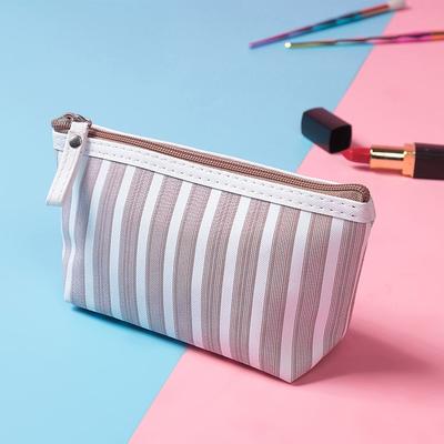 Nieuwe Make-up Pouch Reizen Gestreept Bedrukt Cosmetische Tas Toiletartikelen Organizer Portemonnee Reizen Draagbare Opbergtas Clutch