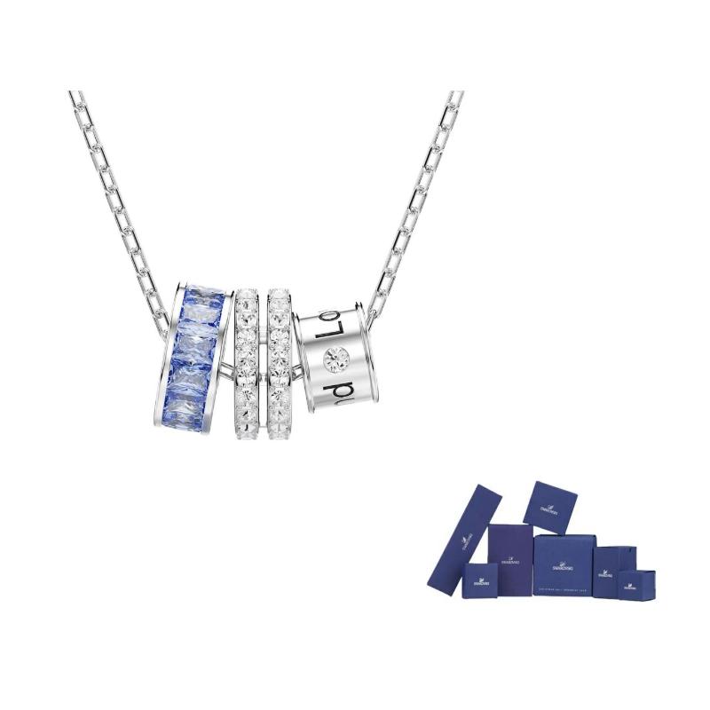 Swarovski Connexus Synthetic Cubic Zirconia Magnet, Rhodium Plated, Faux Crystal Necklaces Womens Silver F-Original brand box (color random) серебряный
