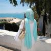 Fashion Modal Hijab Scarf for Women Soft Lightweight Crinkle Fringe Shawl Headscarf for Daily Wear Solid Turban Wrap for Daily