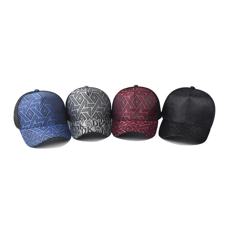 Modern Geometric Pattern Baseball Cap With Embroidered Design And Wind Resistance For Daily Wear