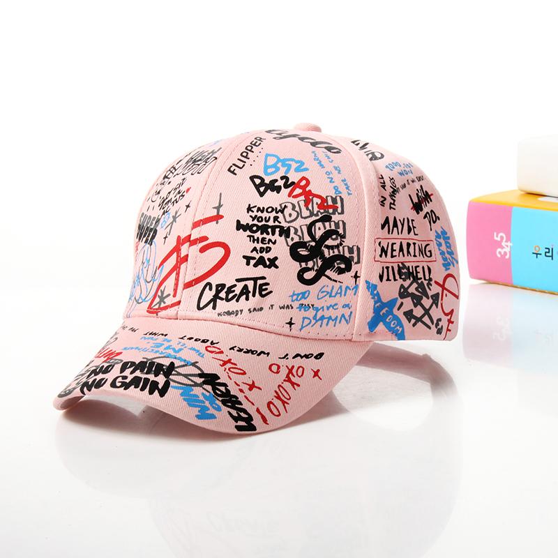 Fashion cotton Graffiti boy girl Baseball caps Children Printed snapback hat Kids Popular hip hop hat Cap hot sell