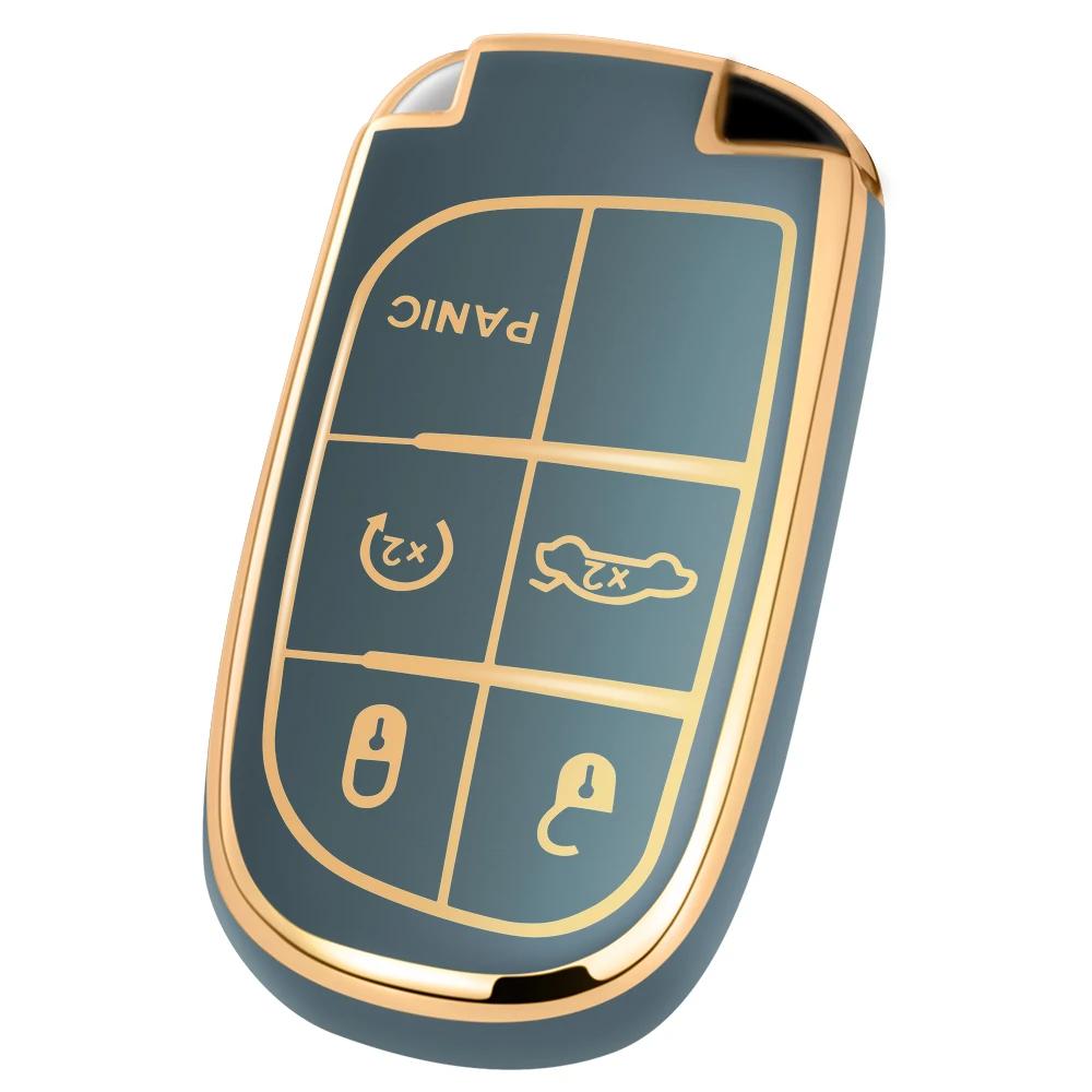 Soft Car Key Fob Cover Fit For Jeep Grand Cherokee Renegade Chrysler Dodge Ram Durango Charger Challenger Journey Dart