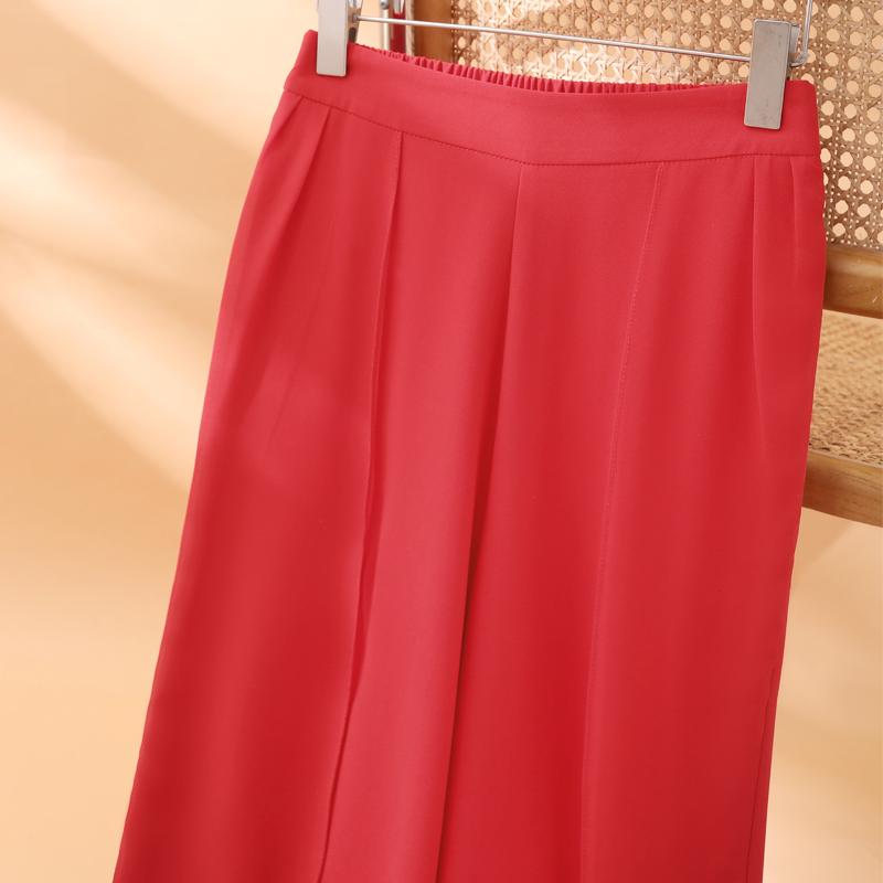 Summer Chiffon Wide Leg Trousers Women Fashion High Waist Pants
