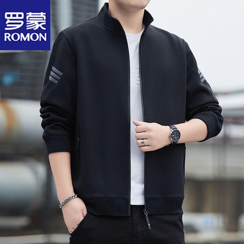 ROMON Men's Casual Stand-Collar Jacket