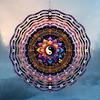 25.4cm 3D Yin Yang Flower Wind Spinner 360° Rotating Hook Laser-Cut Metal Mandala Decor Indoor Outdoor Gift