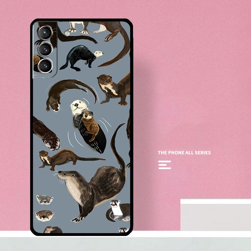 Sea Otter Pattern Phone Case For Samsung Galaxy S26 S23 Ultra S20 S21 S22 S24 S25 Plus S10 S25 FE Cover Coque