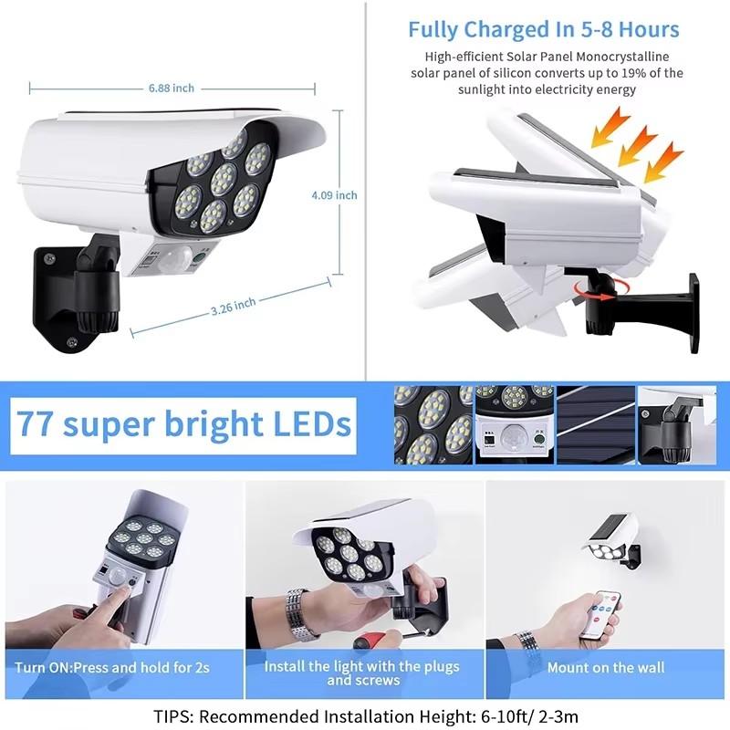 Solar Simulation Überwachung Kamera Hause Lampe Im Freien Wasserdichte Sensor Lampe Gefälschte Kamera Anti-diebstahl Gerät Automatische Nacht