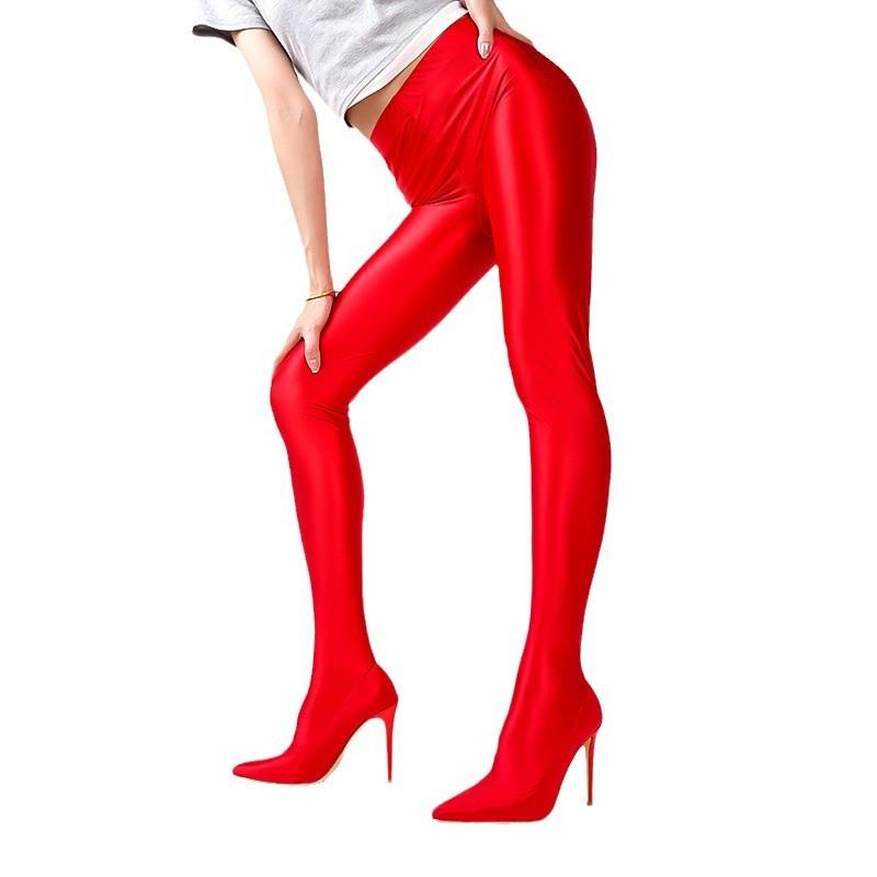 

Осень и зима яркие брюки с высокой талией ботинки женская одежда на высоком каблуке высокие сапоги сексуальные колготки обувь женская обувь 41
