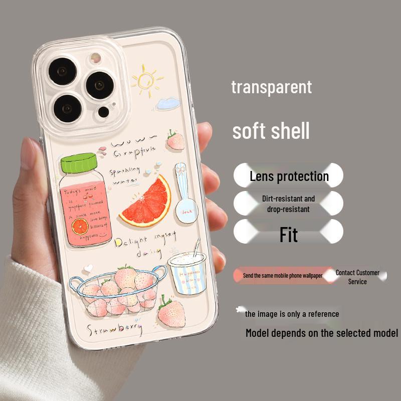 Transparent Refreshing Fruit Summer Soft Case for iPhone 17/16 Pro Max/15/14/13/12