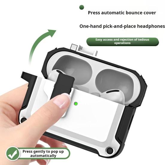 Kryt na sluchátka pro Airpods Pro 2 Shock-Proof Skin Full Cover s duálním materiálem Podpora bezdrátového nabíjení Switch Lock Ochranné pouzdro na sluchátka