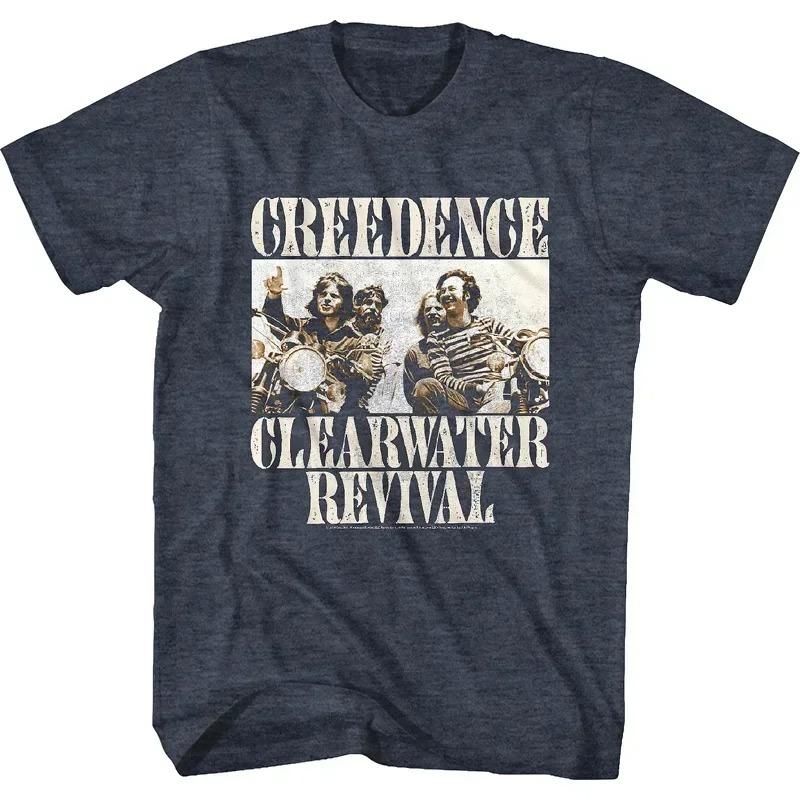 2026 T-shirt Oversize a Maniche Corte Creedence Clearwater Revival per Motociclisti Divertente Maglietta Uomo Donna Cotone Streetwear Top Maglietta Abbigliamento