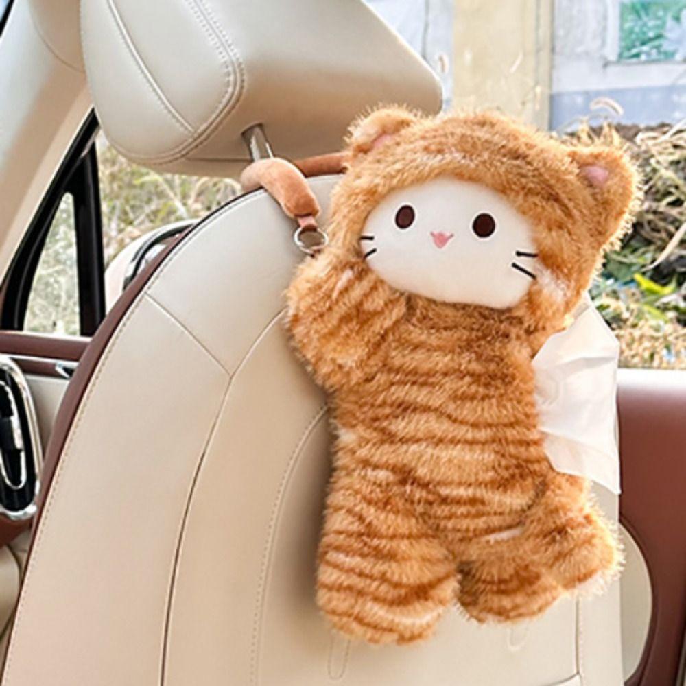 Leopard Print Cartoon Tissue Box Animal Automobile Tissue Box Cat Car Napkin Holder  Backseat
