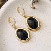 Design cut natural stone stainless steel pendant earrings fashion merchandise gifts quality earrings