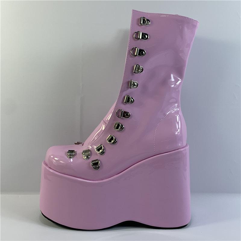 Magické fialové 12,5 cm módní klínky, pódiové vystoupení, streetový styl, sexy zakázkové boty, modelové klubové kotníkové boty