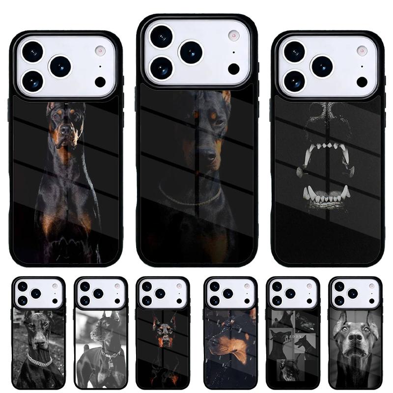 Dobermann Hund Handyhülle für iPhone 17 16 15 14 13 Pro Max Rückabdeckung für 12 11 Pro Hülle