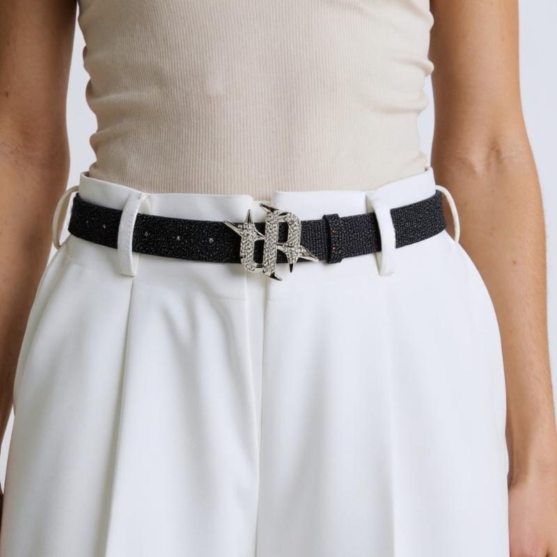 Elegant Rhinestones Studded Women Waist Belt Wide Band For Evening Parties And Casual Outings With Unique Buckles Design